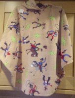 Child's Hooded Fleece Wheelchair Poncho - Cowboy